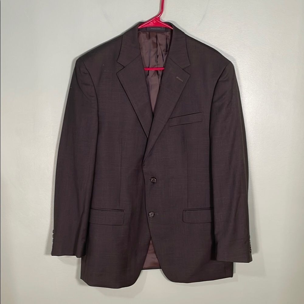 Lauren Ralph Lauren‎ Two Button 100% Wool Blazer Sports Coat Brown Mens Size 41R